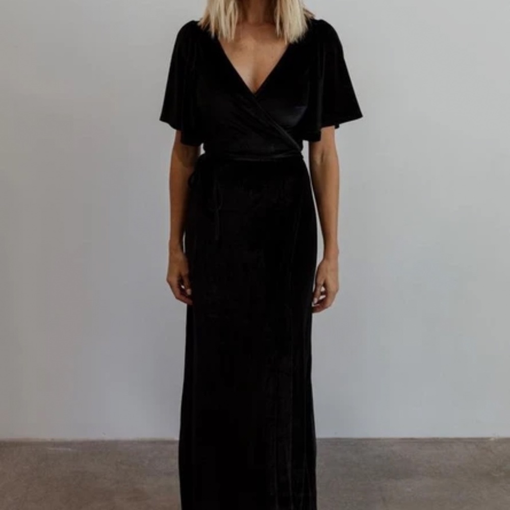 Baltic Born Velvet Wrap Maxi Dress